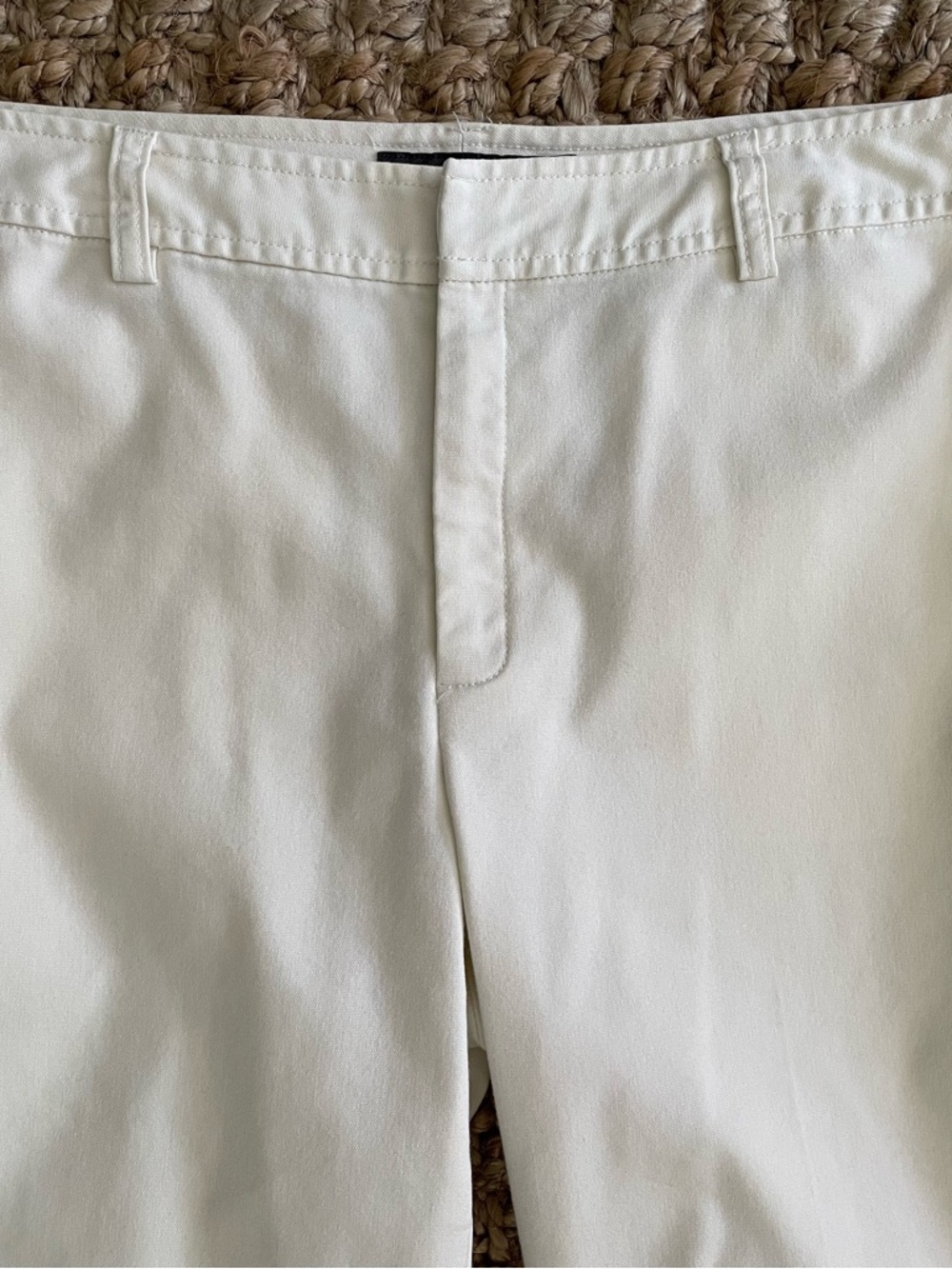 Banana Republic Martin Pants 12 Long Ivory Straight Leg Stretch Trousers - Picture 4 of 6